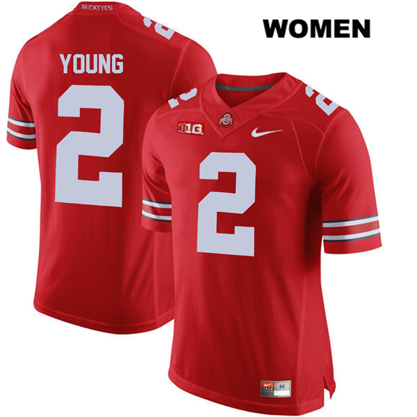 Ohio State Buckeyes Women's Chase Young #2 Red Authentic Nike College NCAA Stitched Football Jersey KZ19O17RL